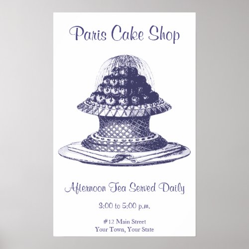 Fancy Tea Room Sign Kitchen Decor Poster