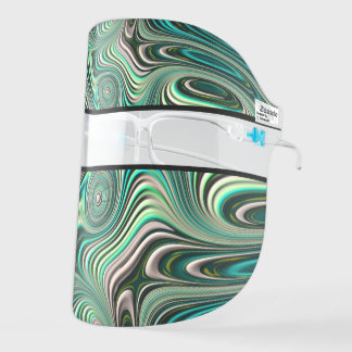 Fancy Teal Abalone Shell Paua Fractal Abstract Face Shield