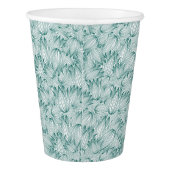 Fancy Teal Tulips Paper Cup (Back)