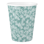 Fancy Teal Tulips Paper Cup (Left)