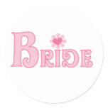 Fancy Text Bride Classic Round Sticker