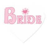 Fancy Text Bride Heart Sticker