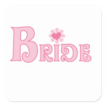 Fancy Text Bride Square Sticker