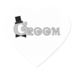 Fancy Text Groom Heart Sticker