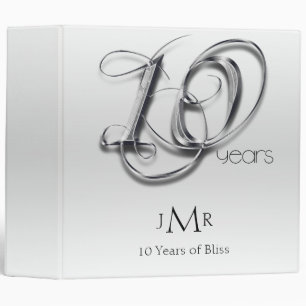 Fancy Tin 10th Wedding Anniversary Binder