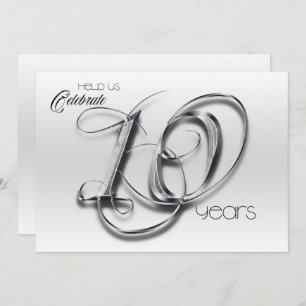 Fancy Tin 10th Wedding Anniversary Invitation