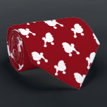 Fancy Toy Poodle Dog Silhouettes Pattern Red Tie<br><div class="desc">This original Toy Poodles pattern neck tie makes a great gift for dog dads! Available in a variety of colors, this cool tie makes a statement for Toy Poodle lovers. An awesome gift for the guy who wears a tie for business, or for special events like holiday programs, AKC dog...</div>