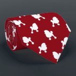 Fancy Toy Poodle Dog Silhouettes Pattern Red Tie<br><div class="desc">This original Toy Poodles pattern neck tie makes a great gift for dog dads! Available in a variety of colors, this cool tie makes a statement for Toy Poodle lovers. An awesome gift for the guy who wears a tie for business, or for special events like holiday programs, AKC dog...</div>