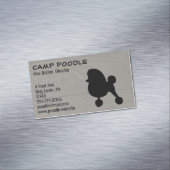Fancy Toy Poodle Silhouette Faux Wood Style Magnetic Business Card (In Situ)