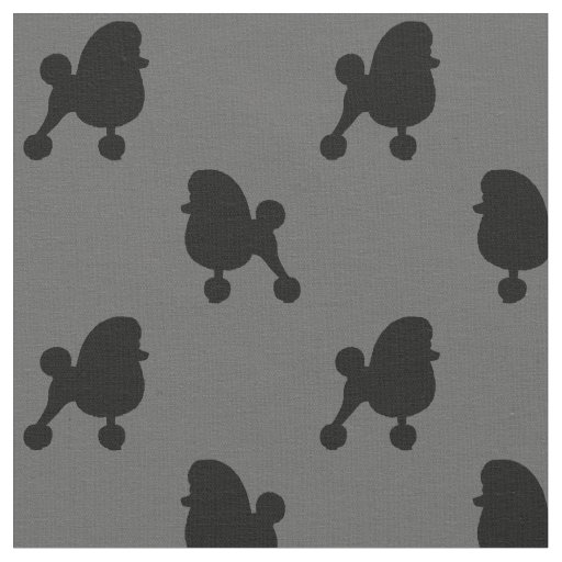 Fancy Toy Poodle Silhouettes Pattern Dog Lover's Fabric