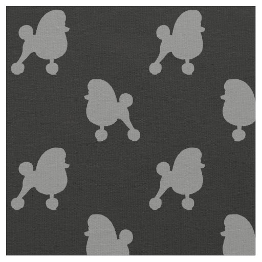 Fancy Toy Poodle Silhouettes Pattern Dog Lover's Fabric