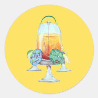 Fancy Tropical Drink for Chickens Classic Round Sticker