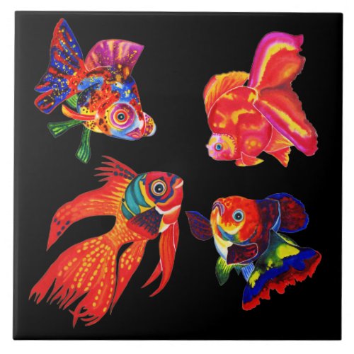 Fancy tropical fish design decorative tile