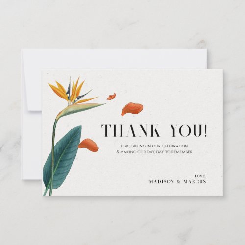 Fancy Tropical Flowers Wedding_Thank You Card 2