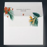 Fancy Tropical Wedding Envelope<br><div class="desc">This design is perfect for tropical-themed weddings. It features a stylish tropical flower that exudes sophistication and class. Customize the text,  images,  and fonts to your liking.</div>
