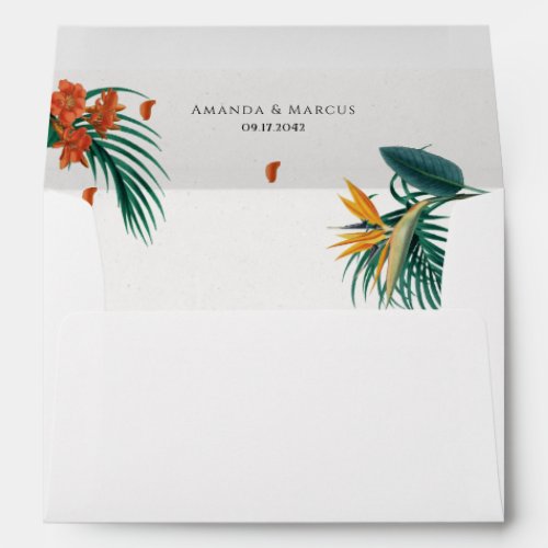 Fancy Tropical Wedding Envelope