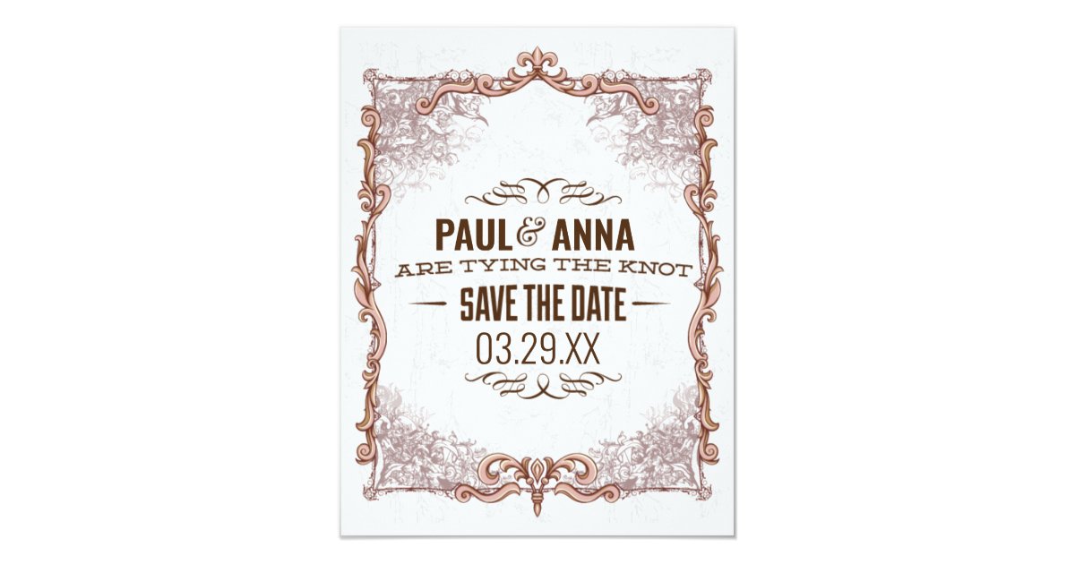 Fancy Tying The Knot Scroll Save The Date Invitation Zazzle Com