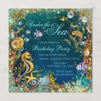 Fancy Under the Sea Birthday Party Invitation