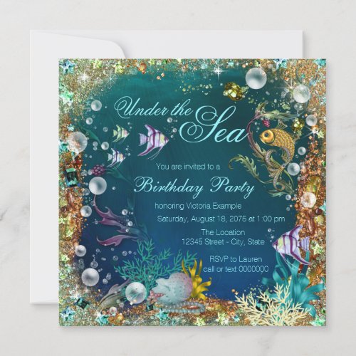Fancy Under the Sea Birthday Party Invitation