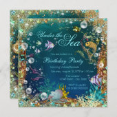 Fancy Under the Sea Birthday Party Invitation (Front/Back)