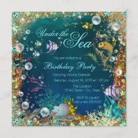 Fancy Under the Sea Birthday Party Invitation