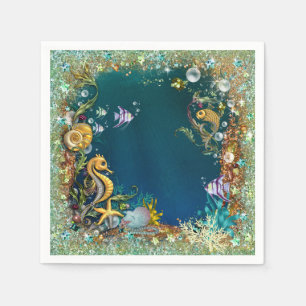 Fancy Under The Sea Birthday Party Paper Napkins