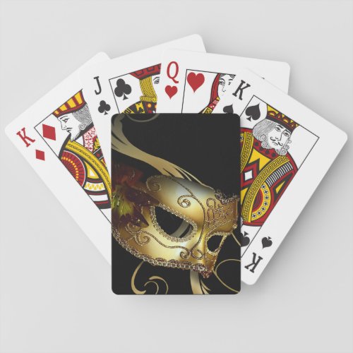 Fancy Venetian Masquerade black  gold Playing Cards