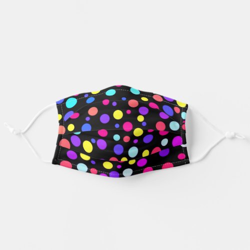 Fancy Vibrant Multi Color Retro Polka Dot Adult Cloth Face Mask