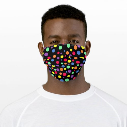 Fancy Vibrant Multi Color Retro Polka Dot I Adult Cloth Face Mask