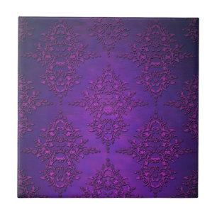 Fancy Vibrant Purple Damask Tile