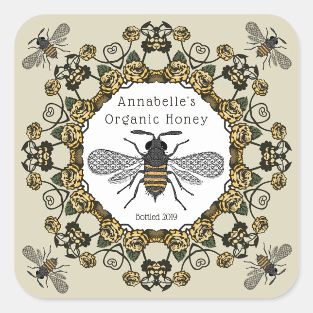 Fancy Victorian Honey Label Personalize (Front)