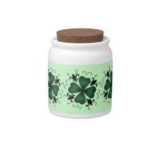 Fancy victorian shamrock candy jar