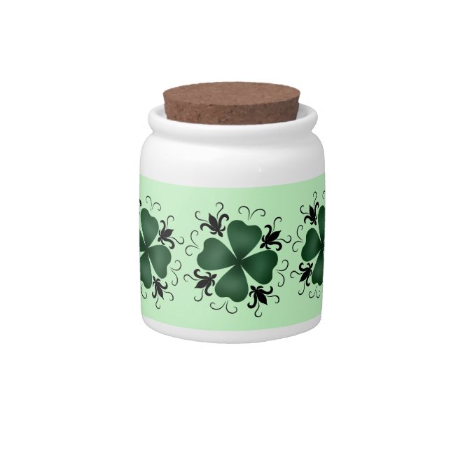 Fancy victorian shamrock candy jar (Front)