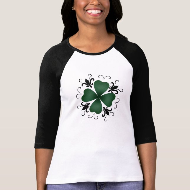 Fancy Victorian shamrock cute fashion style T-Shirt (Front)