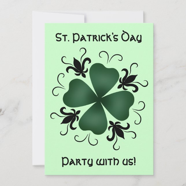 Fancy Victorian shamrock Invitation (Front)