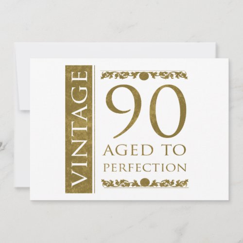 Fancy Vintage 90th Birthday Personalized Invitations