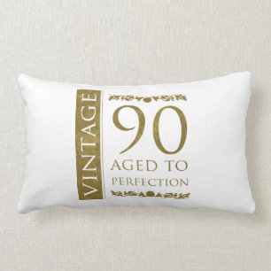 Fancy Vintage 90th Birthday Lumbar Pillow