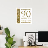 Fancy Vintage 90th Birthday Poster (Home Office)