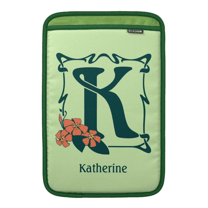 Fancy vintage art nouveau letter K MacBook Sleeve