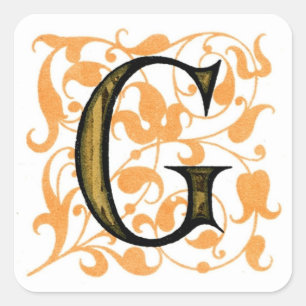 Fancy Vintage Monogram ‘G’ - Sticker