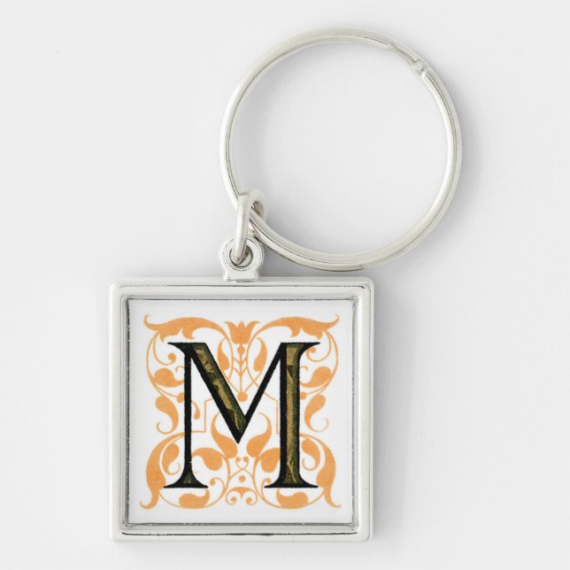 Fancy Vintage Monogram 'M' Keychain (Front)