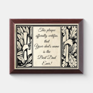 Fancy Vintage Parchment Best Dad Ever Award Plaque