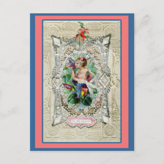 Fancy Vintage Valentine To My Friend Holiday Postcard