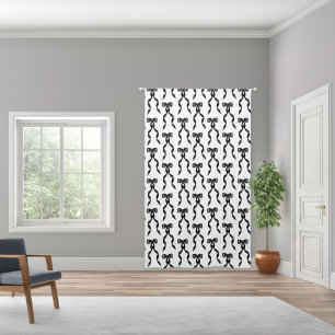Fancy Watercolor Black Bow Pattern Blackout Curtains