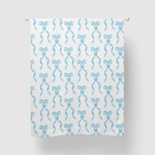Fancy Watercolor Blue Bow Pattern Baby Boy Blackout Curtains