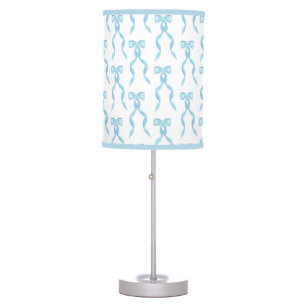 Fancy Watercolor Blue Bow Pattern Table Lamp
