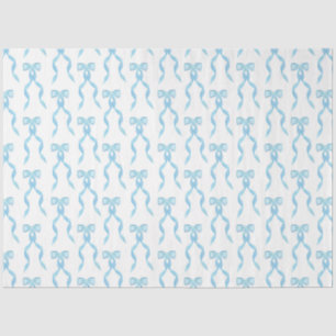 Fancy Watercolor Blue Bow Pattern Tissue Paper