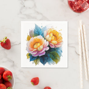 Fancy Watercolor Floral Napkins