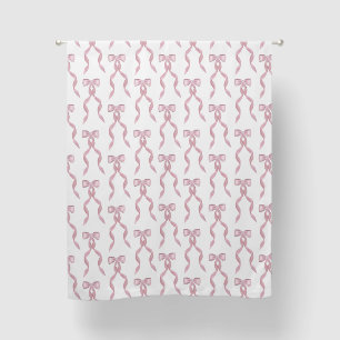 Fancy Watercolor Pink Bow Baby Girl Nursery Blackout Curtains