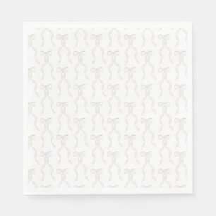 Fancy Watercolor White Bow Pattern Napkins